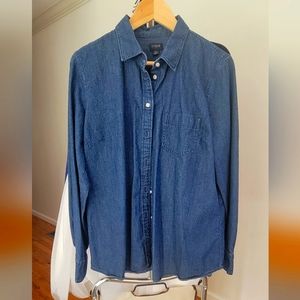 Jcrew jean shirt, Xl, cotton, blue